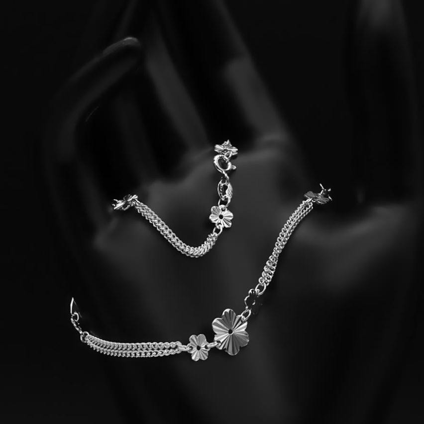 lắc chân bạc ta, thiết kế nhỏ gọn nhưng rất chắc chắn Bạc cao cấp HUYEN Jewel