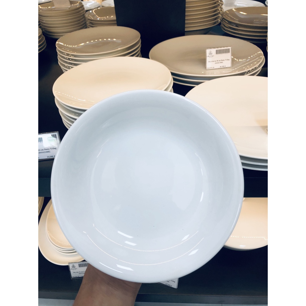 Dĩa sâu lòng Minh Long 23 cm Daisy Lys Trắng Ngà