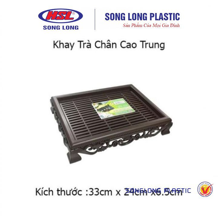 Khay trà nhựa giả gỗ - Song Long (2567-2588-2662-2830-2774)