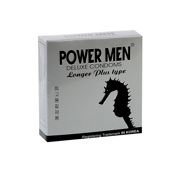 Bao cao su Hàn Quốc Power Men Longer Plus Type chống xuất tinh sớm hộp 3 chiếc
