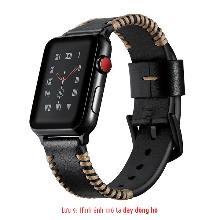 Dây đồng hồ da bò handmade cá tính cho đồng hồ applewatch size 42 - Mã số: D1905