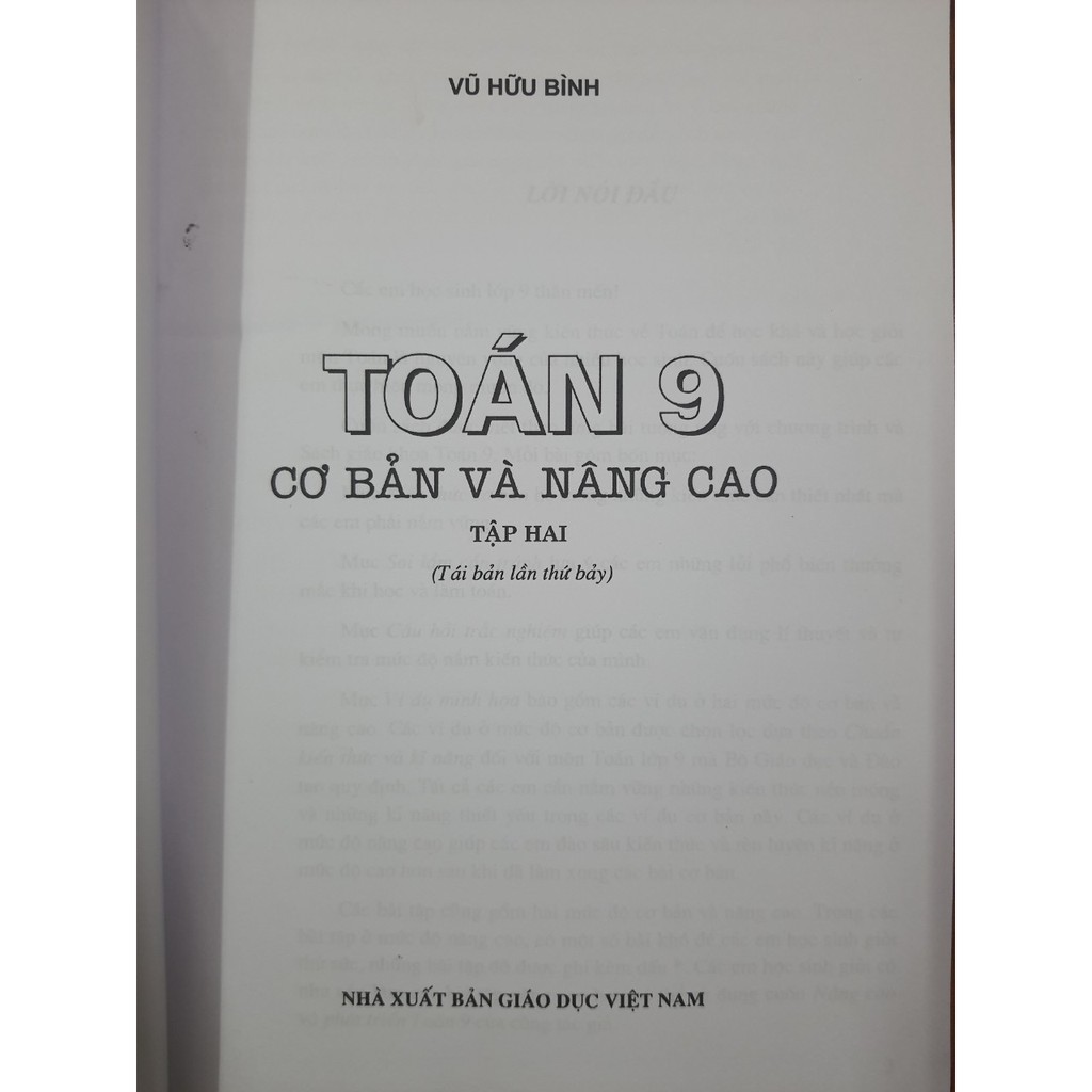 Sách - Toán 9 cơ bản và nâng cao Tập 2