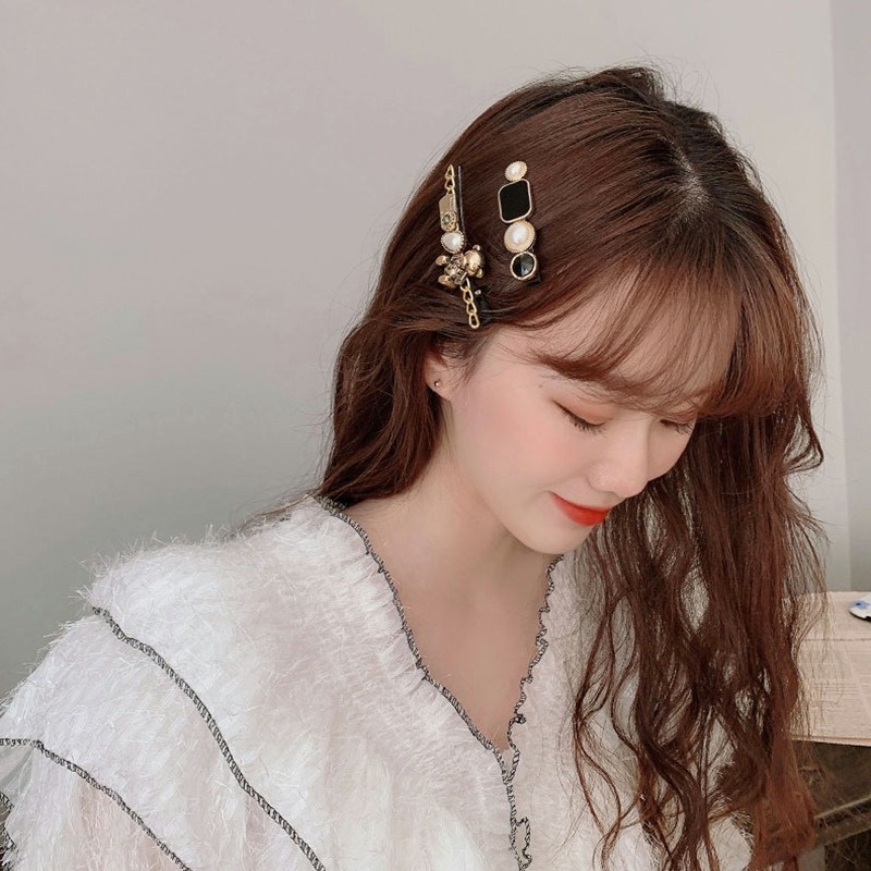 Kẹp Tóc Hình Nơ Đính Đá Phong Cách Hàn Quốc