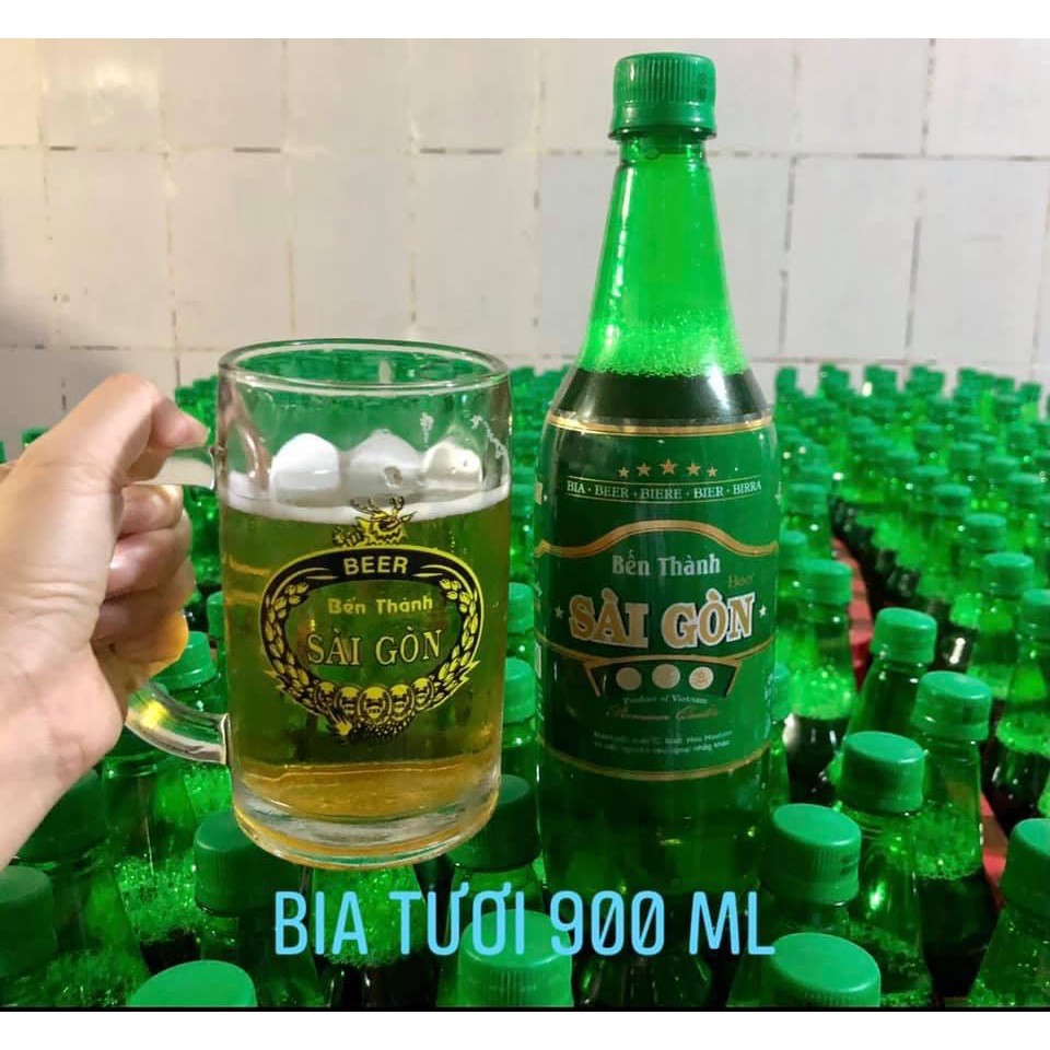 Bia Tươi Bến Thành Sài Gòn Xanh (chai nhựa 900ml) CHÍNH HÃNG