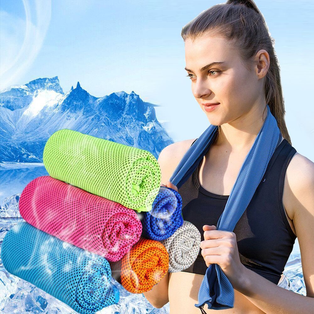 Aaron1 Khăn Lau Mặt Làm Mát Nhanh Khô Nhiều Màu Sắc Dùng Khi Tập Thể Thao / Yoga / Chạy Bộ