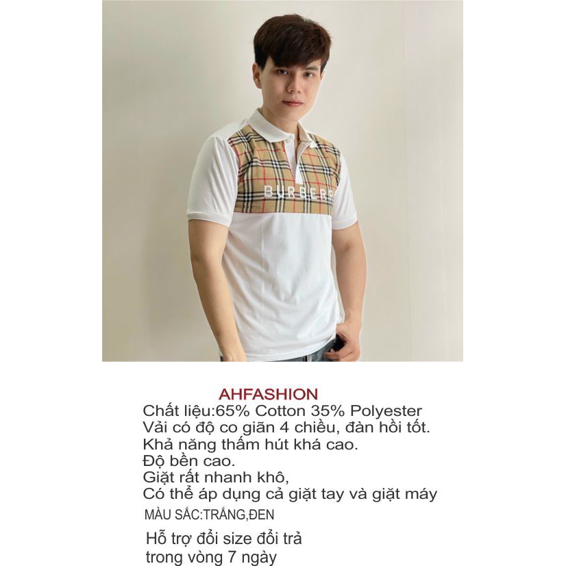 Áo thun nam POLO có cổ tay ngắn kiểu BBR họa tiết giá rẻ cao cấp AHFASHION | BigBuy360 - bigbuy360.vn