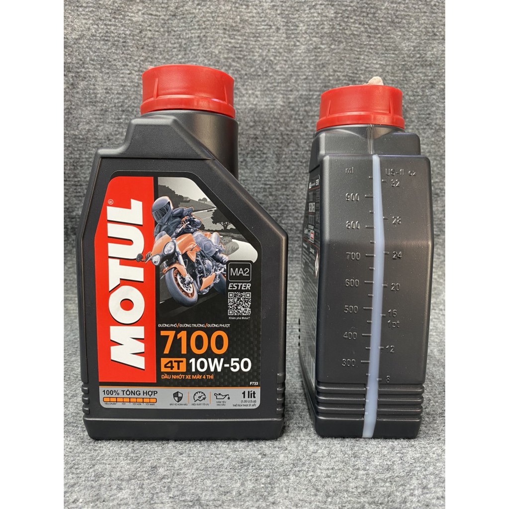 Nhớt Motul 7100 10W50,  xe số tổng hợp toàn phần - Dầu nhớt xe máy 4T