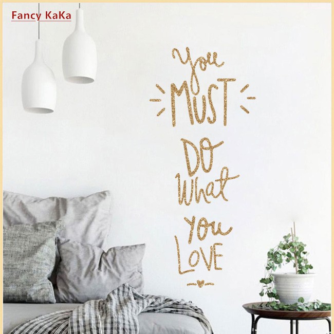 letter bedroom Hàng Có Sẵn Giấy Dán Tường Chữ "What You Love"