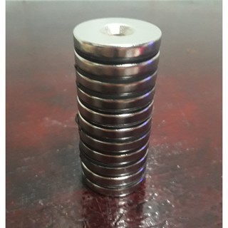 Bộ 50 viên 30x5mm nam châm trắng tròn dẹt có lỗ vát 6mm