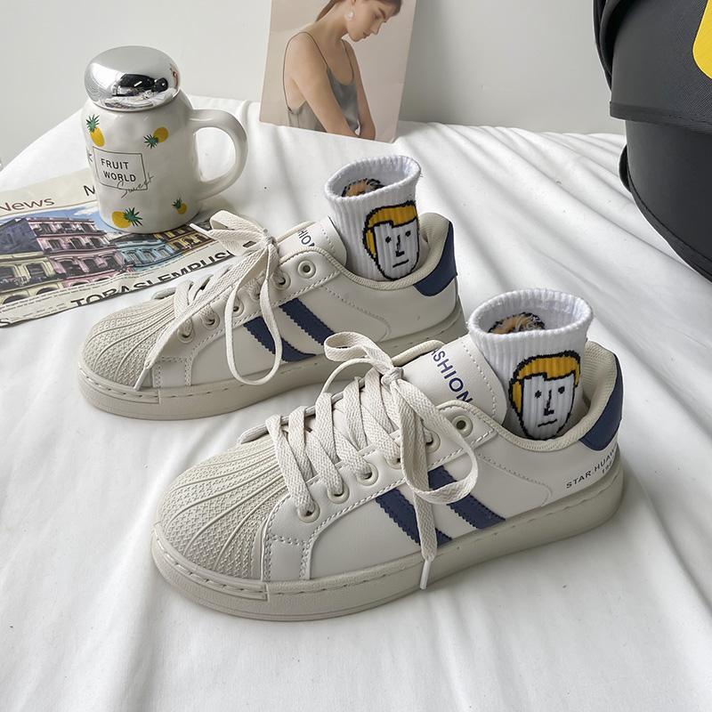 Giày Thể Thao Canvas Màu Trắng Phong Cách ulzzang Mới Cho Nữ