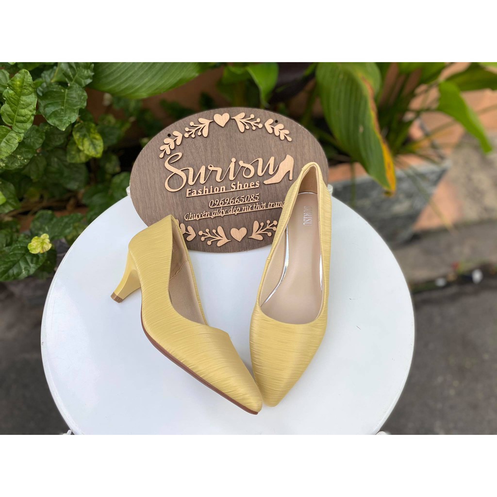 Cao gót 5cm si vân mới lót mút rất êm - Ms: 5240