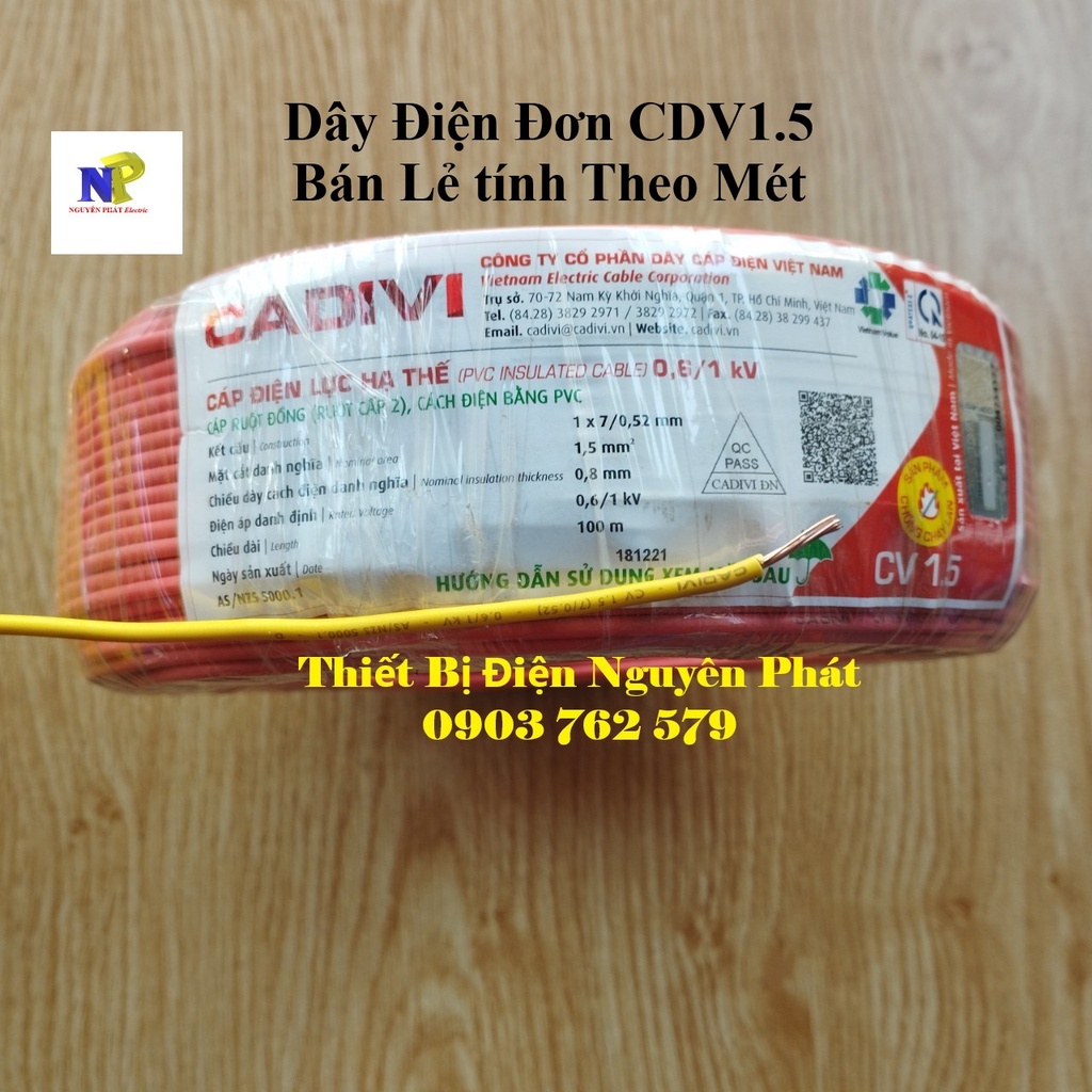 Bán Lẻ Theo Mét Dây Điện Đơn 1.0, 1.5, 2.0, 2.5  Chiều Dài Dây Tương Ứng Với Số Lượng Mua
