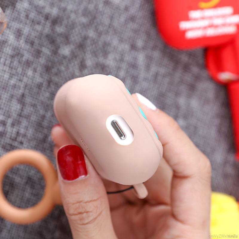 Vỏ bọc silicon bảo vệ hộp tai nghe tạo hình hộp đồ ăn ngộ nghĩnh cho Airpod