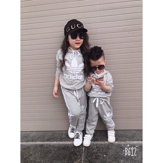 Bộ thun tay dài adidas có túi cho bé trai-gái @@