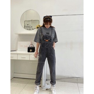 Yếm jean đáp da túi ngực cicistudio