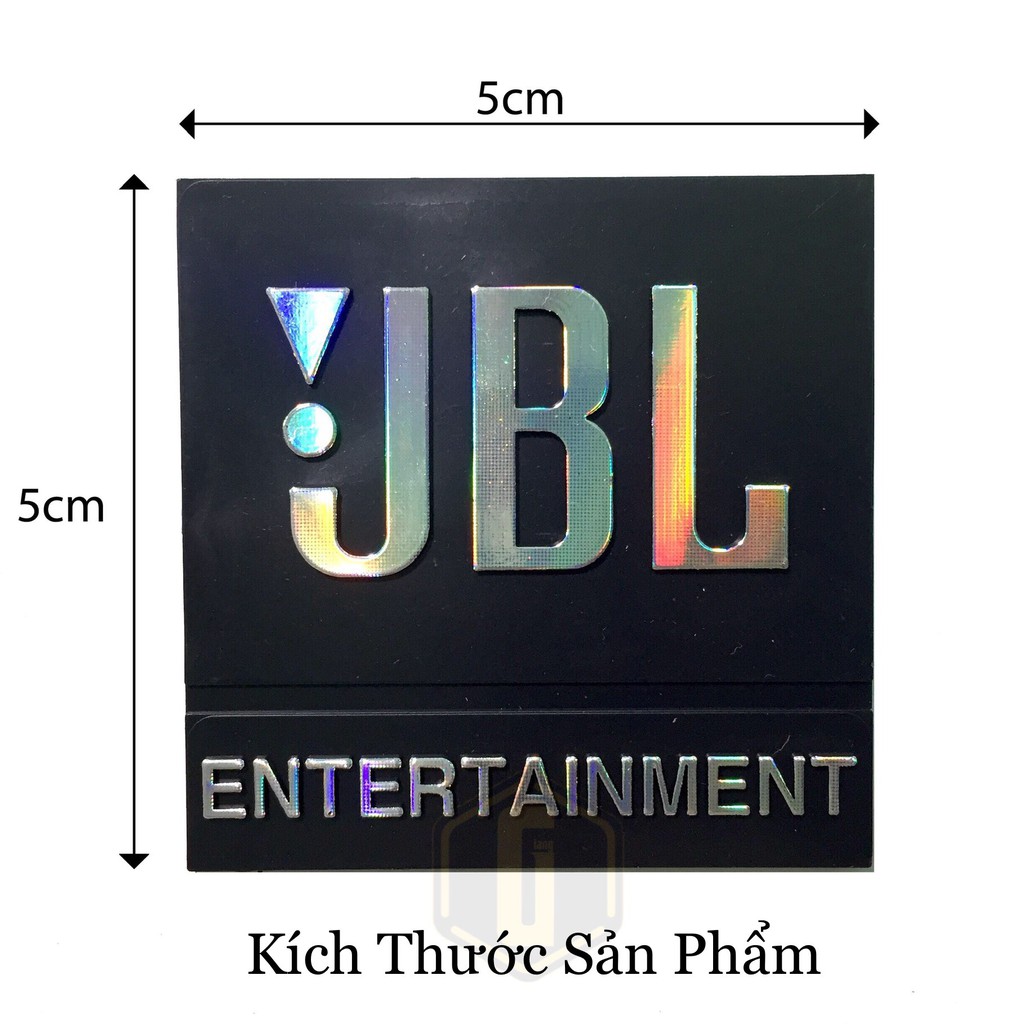 Tem JBL giá 2 cái, vuông 5cm, nhựa cứng màu đen - MrG