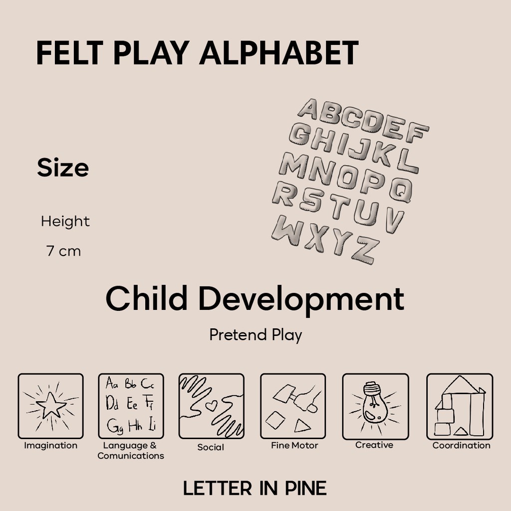 Bảng Chữ Cái Alphabet Bằng Vải Nỉ