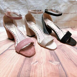 Sandal Gót Vuông 7 Phân Da Lộn Hót 2019
