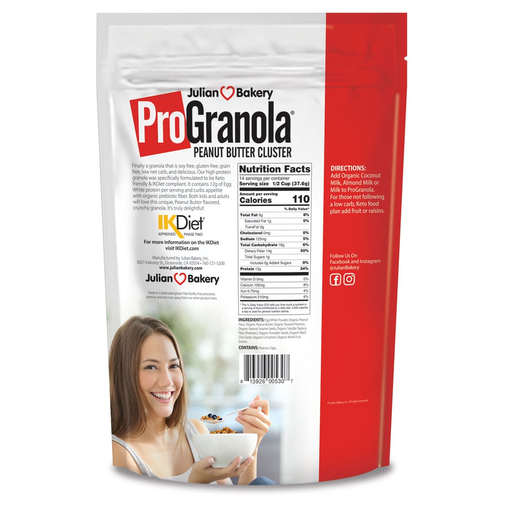 Ngũ cốc Pro Granola Keto ăn kiêng 500gr JULIAN BAKERY - USA/Low Carb/ Gluten Free/ Eat Clean