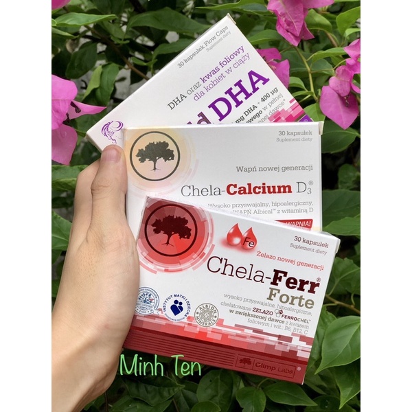 Sắt hữu cơ Chela Ferr Forte cho bà bầu dễ hấp thu( check mã QR)