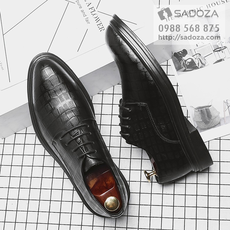 Giày Da Nam Da Bò - FREESHIP - Giày Nam Công Sở Cổ Thấp Dập Vân Sành Điệu GNK149 | BigBuy360 - bigbuy360.vn