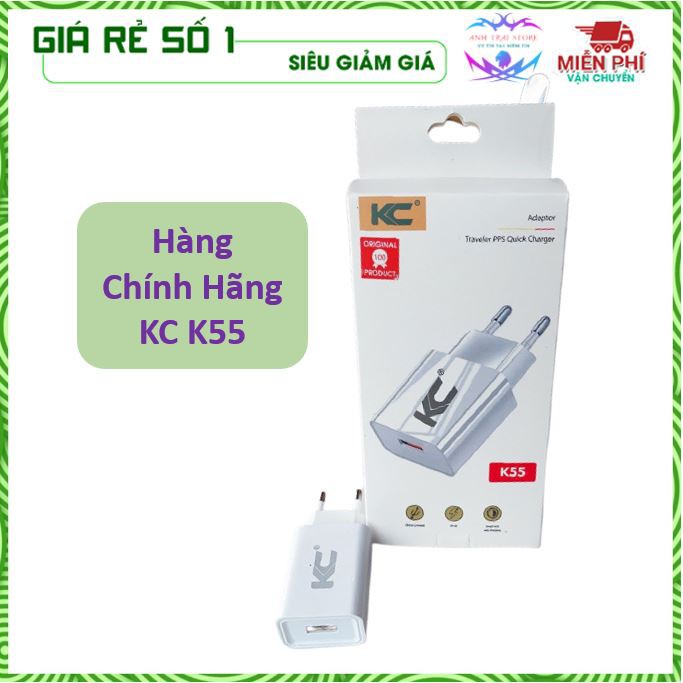 CỦ SẠC KC K55 Freeship Extra hàng chính hãng kc- sạc nhanh 5V-2A