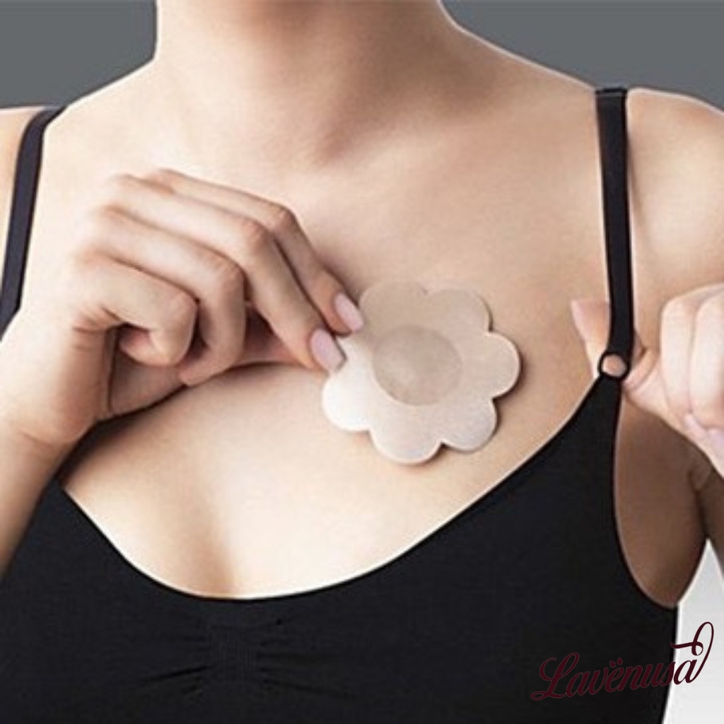 Miếng dán ngực nhũ hoa lụa giấy hình hoa tiện lợi hộp 60 miếng LAVENUSA AL64