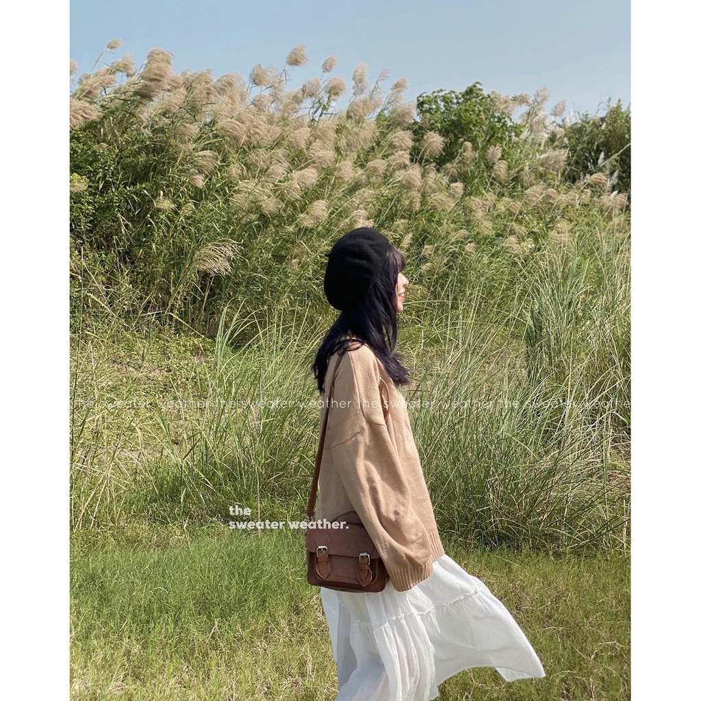 Áo khoác cardigan len trơn oversize | BigBuy360 - bigbuy360.vn