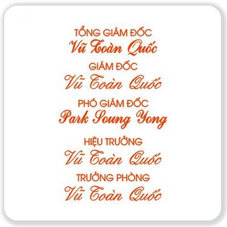 Khắc dấu  1 hoặc 2 dòng Dấu tên Dấu chức danh TDstamp T214