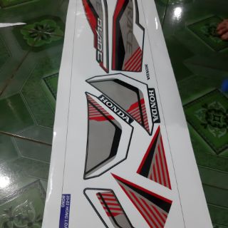 Tem rời wave blade đỏ bạc dán xe đen