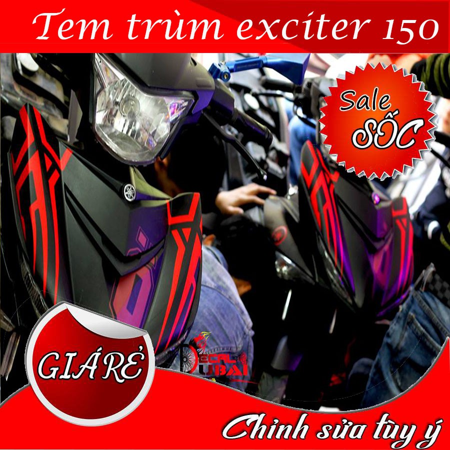 Tem Trùm Xe Exciter 150 Đen Đỏ Ohlin