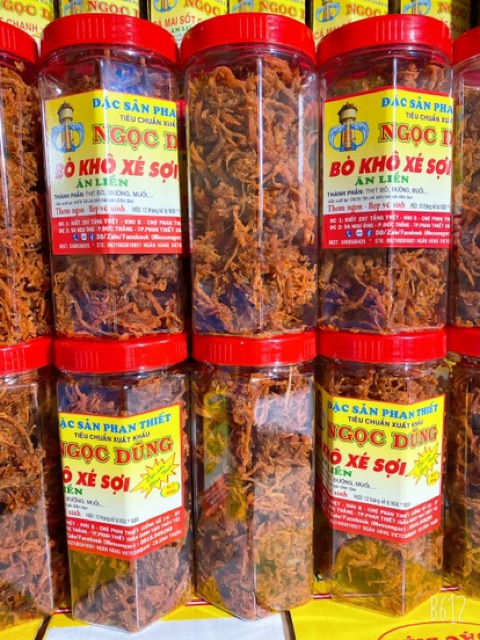 Bò Khô Xé Sợi ( ăn liền ) là món ăn ngon của Shop Đặc Sản Biển Phan Thiết NGỌC DŨNG; Hộp 200 gram. HSD 12 tháng