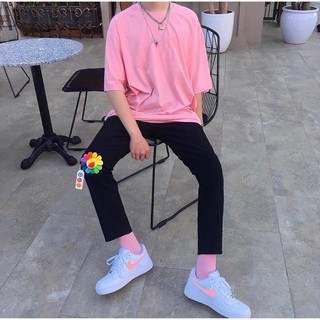 UNISEX - SET ÁO THUN TRƠN MÀU HỒNG + QUẦN KAKI PANTS - SET ÁO THUN TRƠN + QUẦN KAKI