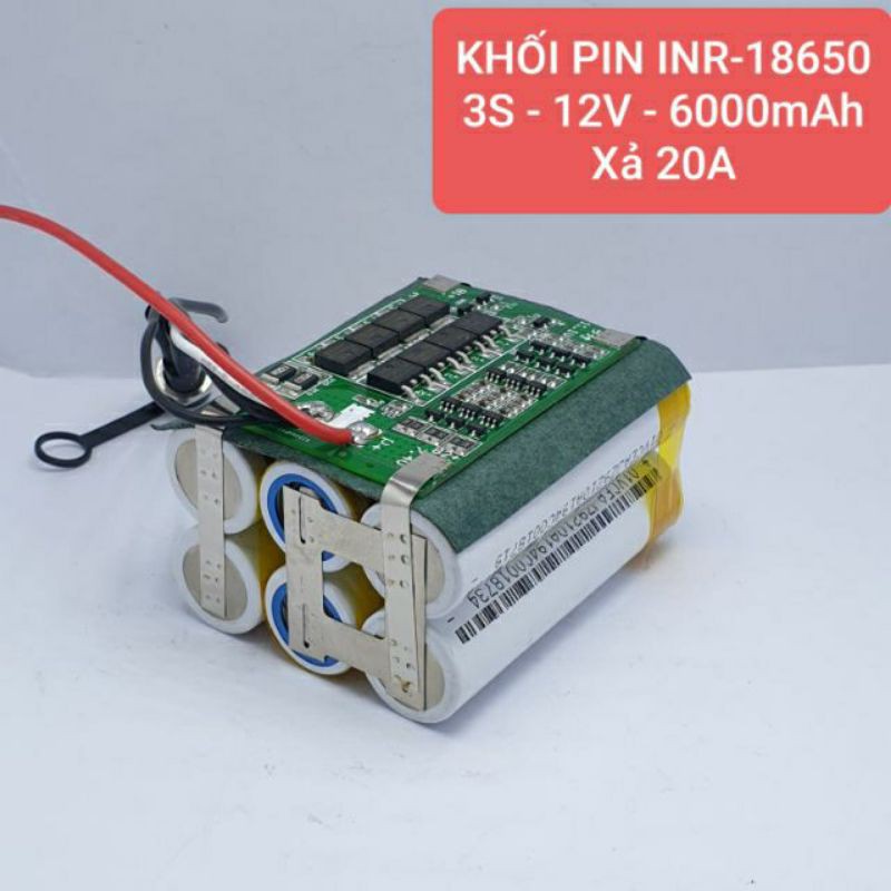 KHỐI PIN 3S -12.6V - 5000mah XẢ 30A/70A CH0 MÁY NỘI ĐỊA