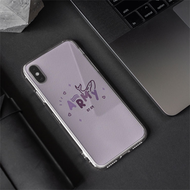 Ốp điện thoại BTS ARMY cho iPhone 8 Plus 7Plus X XR Xs Max 6 6s Plus 11 Pro Max BLUBTS0774