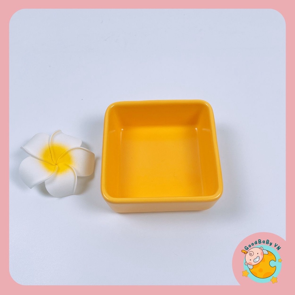 Bát ăn dặm ,bát gốm sứ decor nhà bếp hình vuông nhiều màu sắc Goodbabyvn