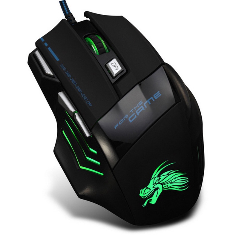 Chuột Quang Chơi Game 7 Nút Bấm Có Đèn LED 5500 DPI
