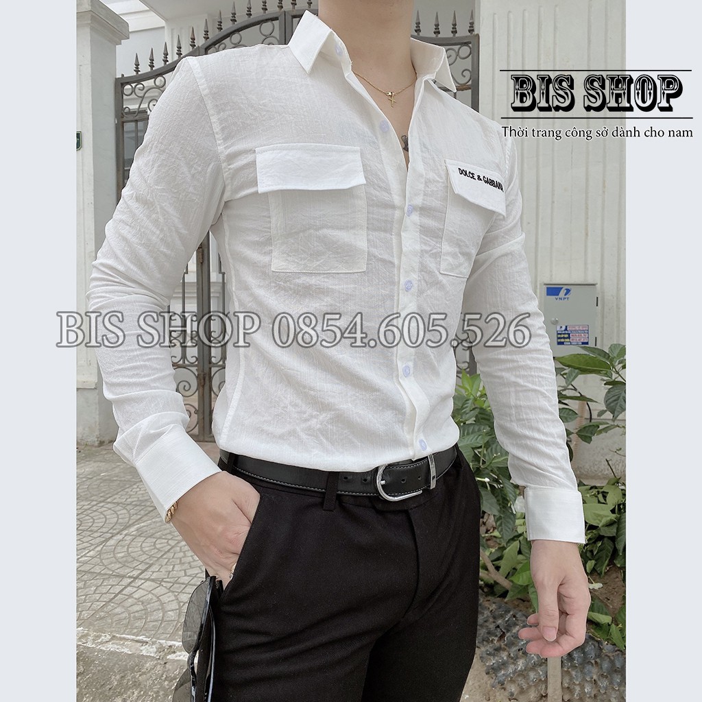 Áo sơ mi nam dài tay vải đũi xước