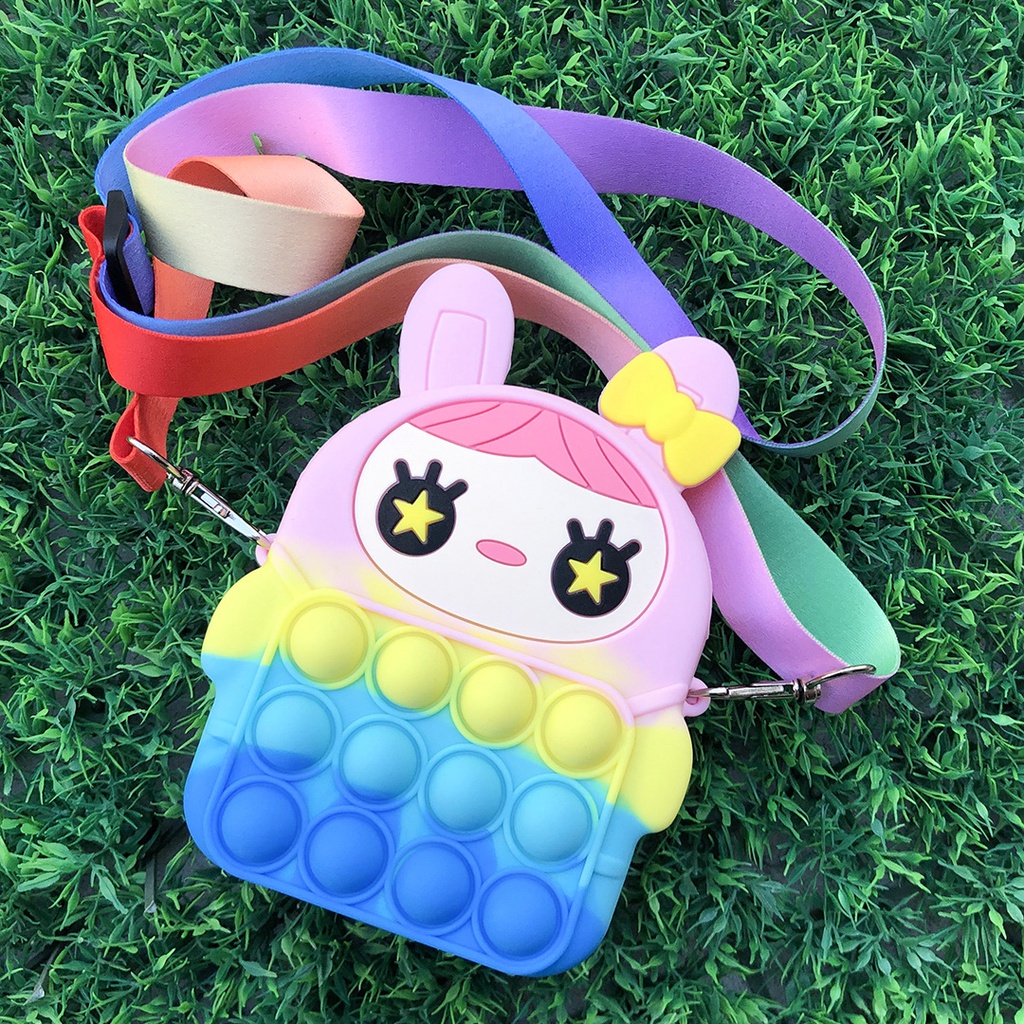 Túi đeo chéo đựng tiền xu hình con mắt thỏ dễ thương