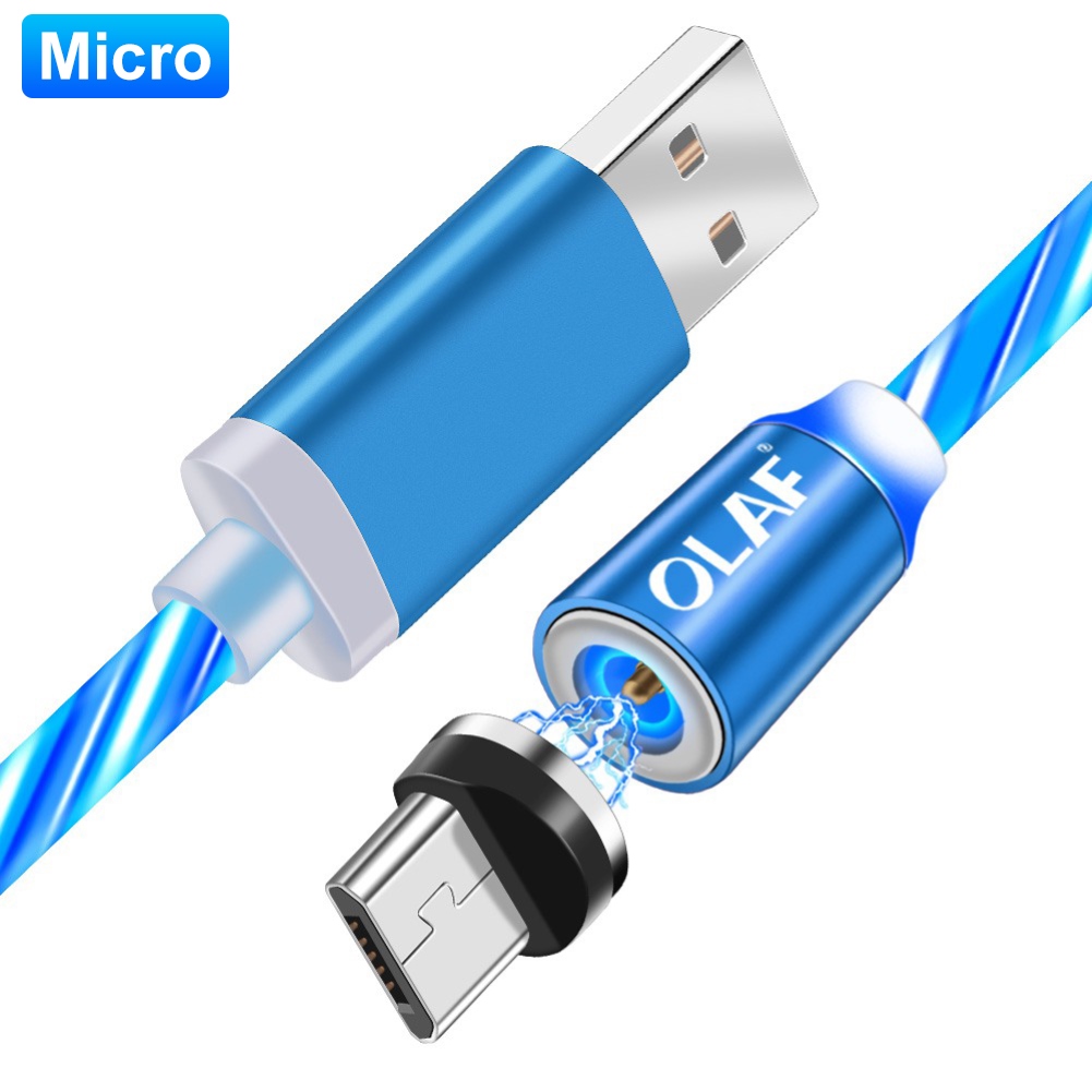 Dây Cáp Sạc Từ Tính Đầu Micro Usb Loại C Có Đèn Led Báo Hiệu Tiện Dụng