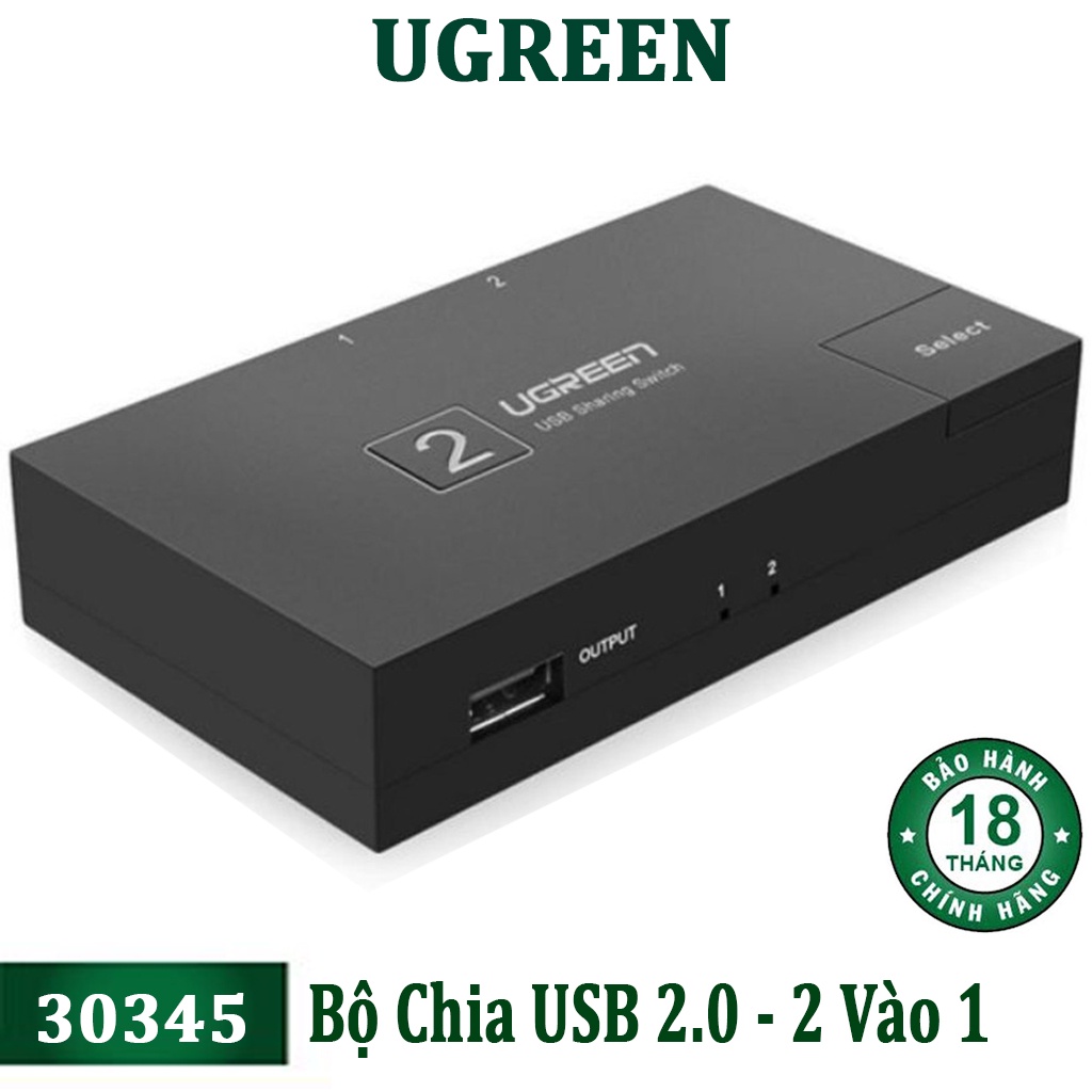 Bộ Chia Máy In Ra 2 Cổng USB2.0 Ugreen 30345