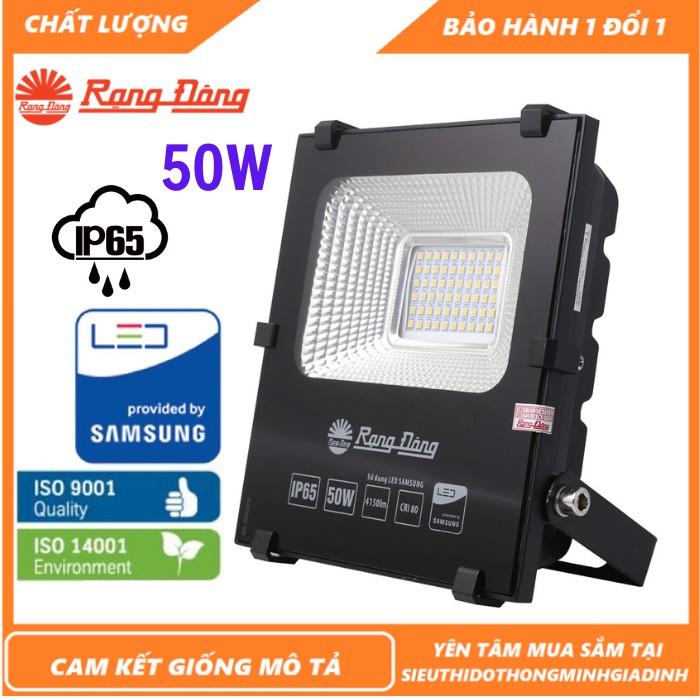 Đèn Pha Led Rạng Đông 50W - Đèn Pha Chuyên Công Trình,Sân Vườn,Bảng Hiệu Lắp Đặt Ngoài Trời Chống Nước IP66 [BH 2 Năm]