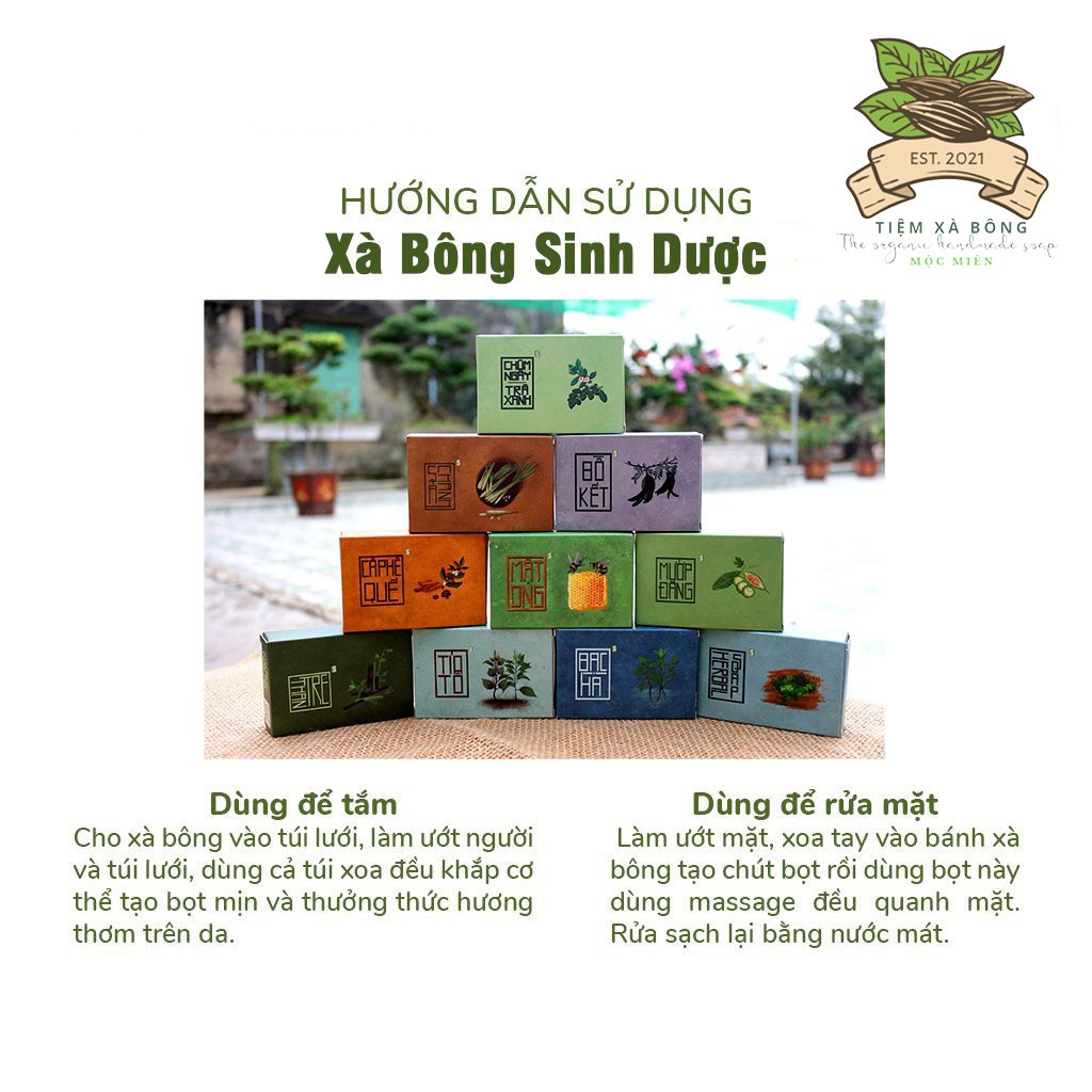 Xà bông 💝 𝑭𝑹𝑬𝑬𝑺𝑯𝑰𝑷 💝 xà bông chùm ngây trà xanh, sạch da, sát khuẩn (handmade) | BigBuy360 - bigbuy360.vn