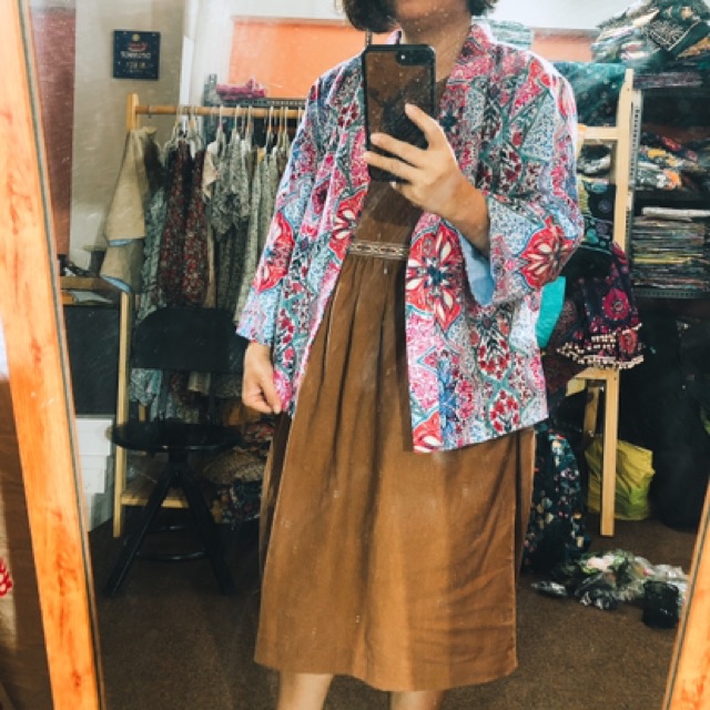 Áo khoác Kimono Linen 2 lớp linen thiết kế đẹp cao cấp