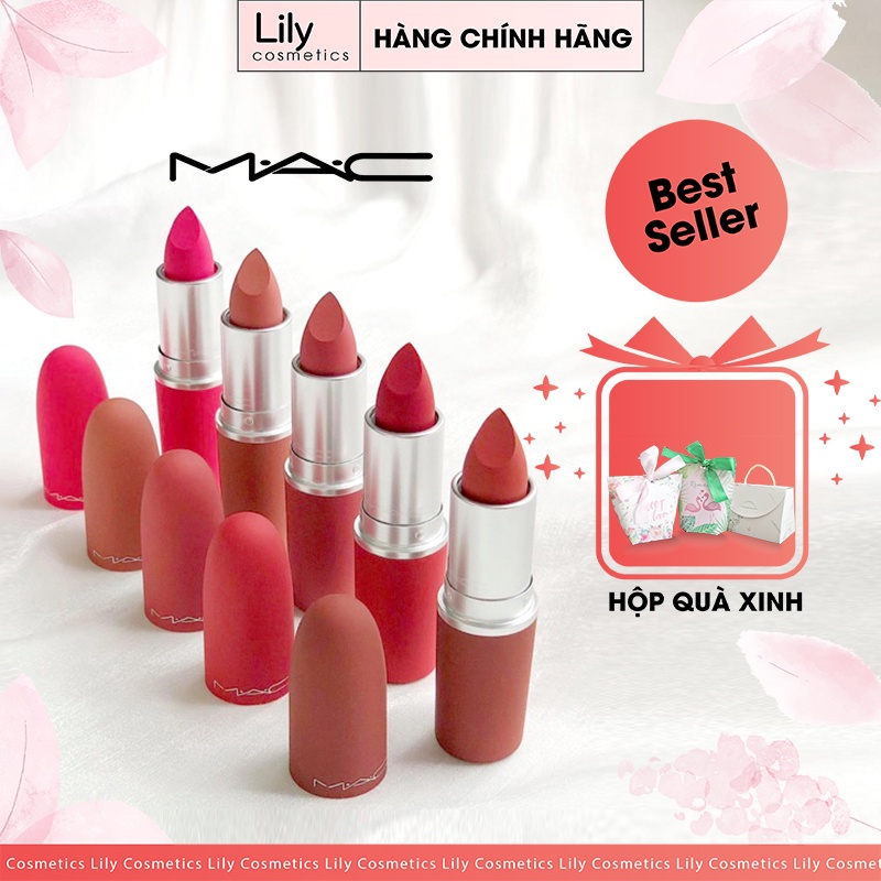 SON MAC Powder Kiss Lipstick 3g BẢN LIMITED VỎ ĐỎ FULL SZIE-HÀNG SIÊU HOT 2021