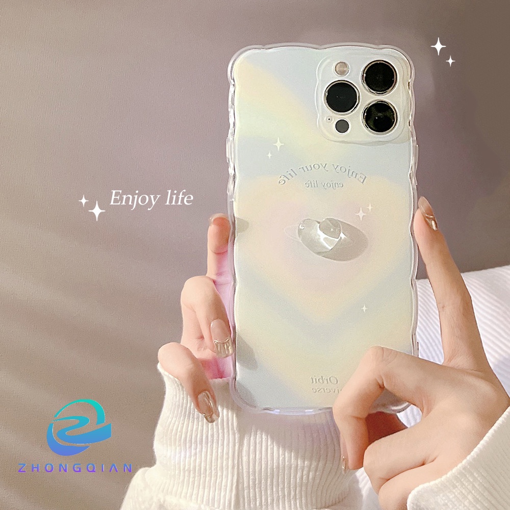 Ốp Điện Thoại TPU Mềm Trong Suốt Chống Sốc Họa Tiết Trái Tim 3D Cho iPhone 11 12 13 Pro max mini XS max xr 7 8 se2020 plus
