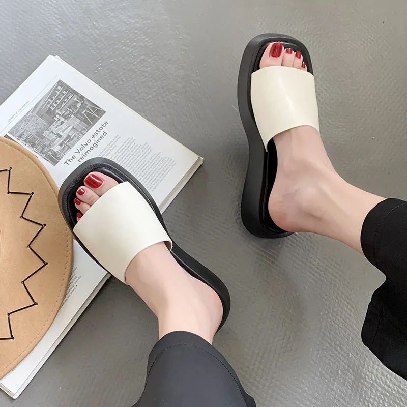 ↂ✵◙Dép Lê Đế Xốp Dày Mẫu 2021 Thời Trang Mùa Hè Hàn Quốc Mới Cho Nữ