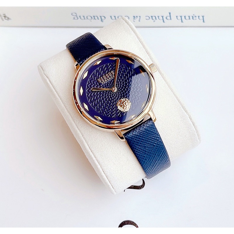 Đồng hồ nữ Versus dây da xanh navy, kích thước 36mm