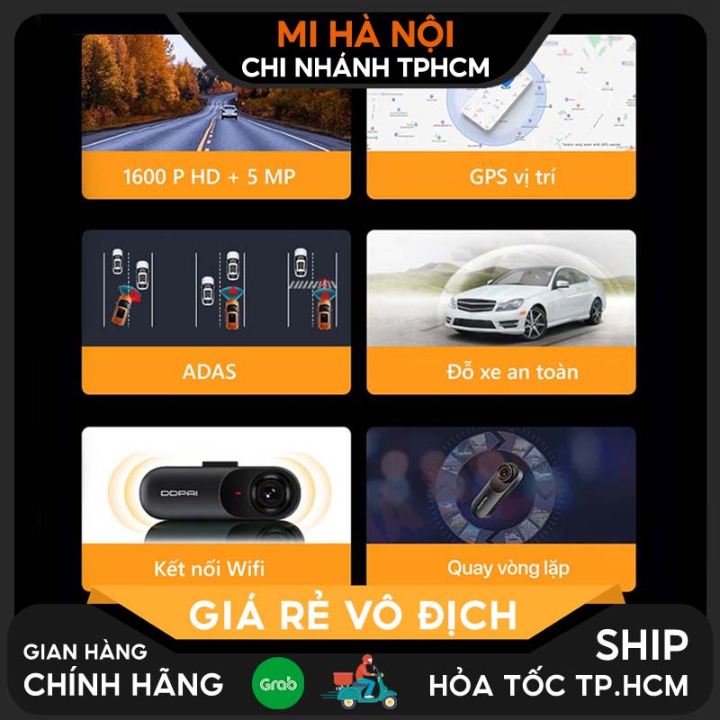 Camera hành trình ô tô Xiaomi DDPAI Dash cam Mola Mini / N3 / N3 GPS / N3 Pro - Độ phân giải 2K, kết nối Wifi