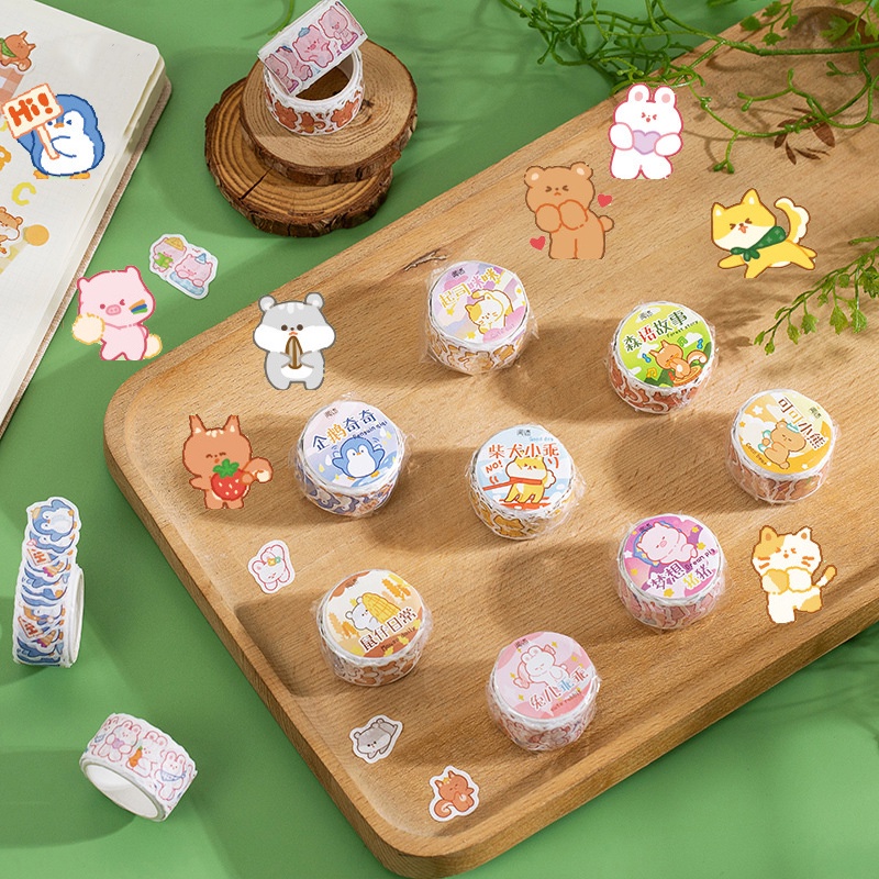 Băng Keo Washi Họa Tiết Hoạt Hình Dùng Trang Trí DIY